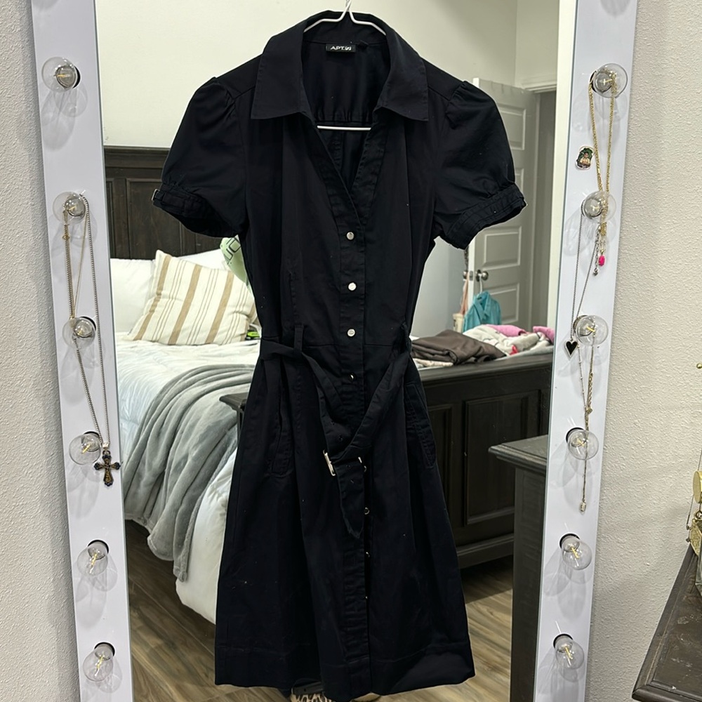 Women collar button down dress